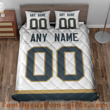 Custom Quilt Sets Vegas Jersey Personalized Ice hockey Premium Quilt Bedding for Men Women